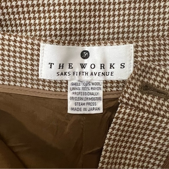 The Works Saks Fifth Avenue Women’s Dress Pants Houndstooth Pattern 100% Wool - Picture 2 of 7
